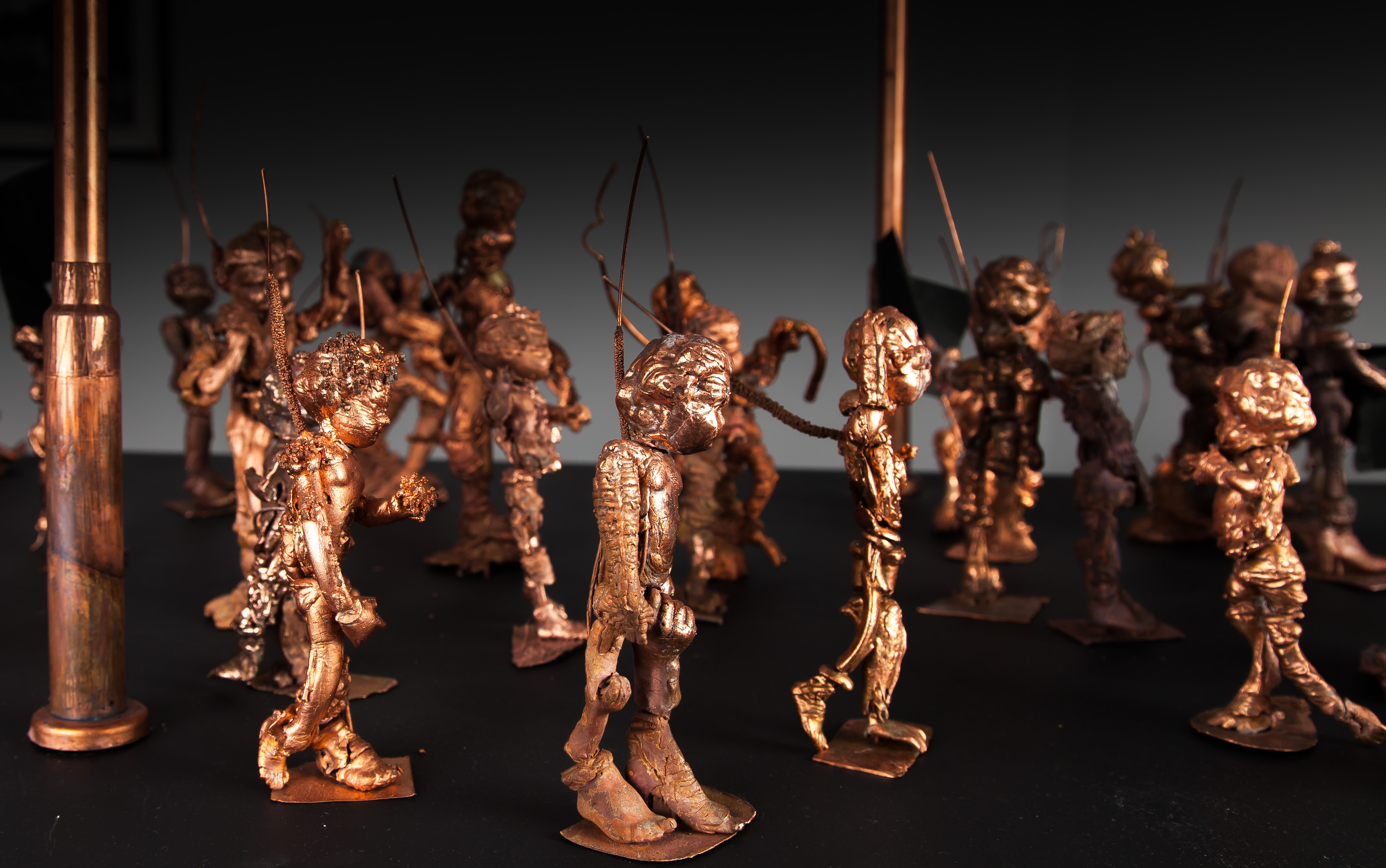 Bitter Pills, 2023 – beeswax and copper, electronic elements