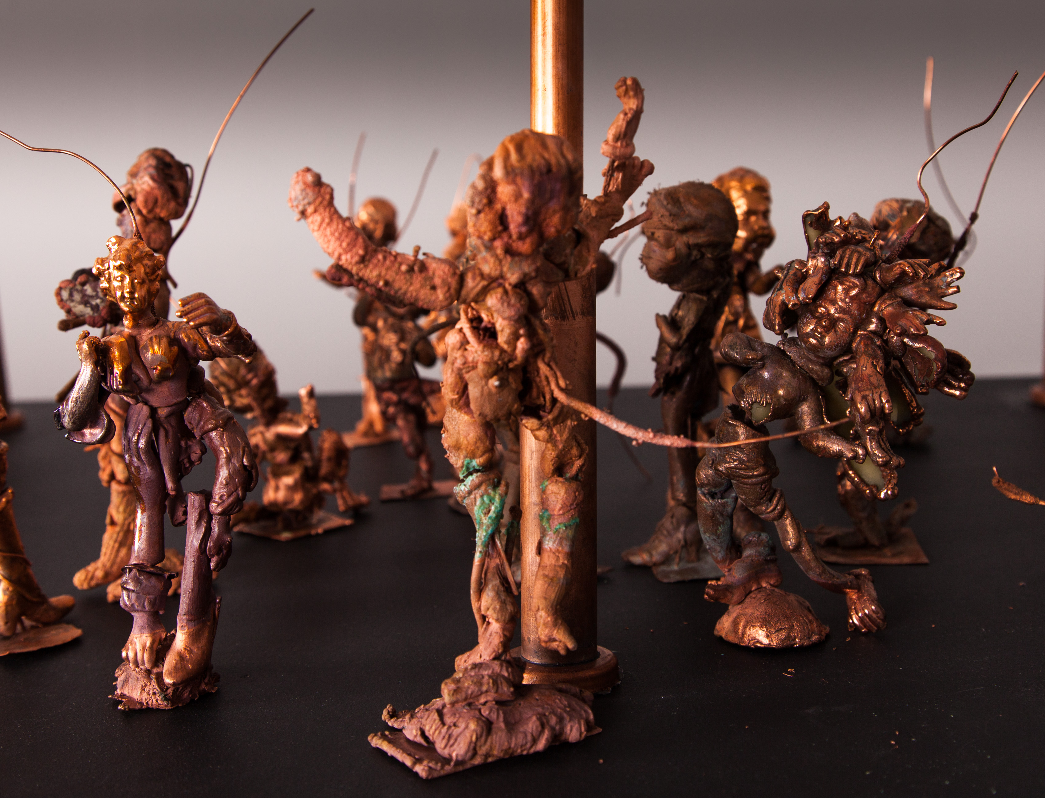 Bitter Pills, 2023 – beeswax and copper, electronic elements