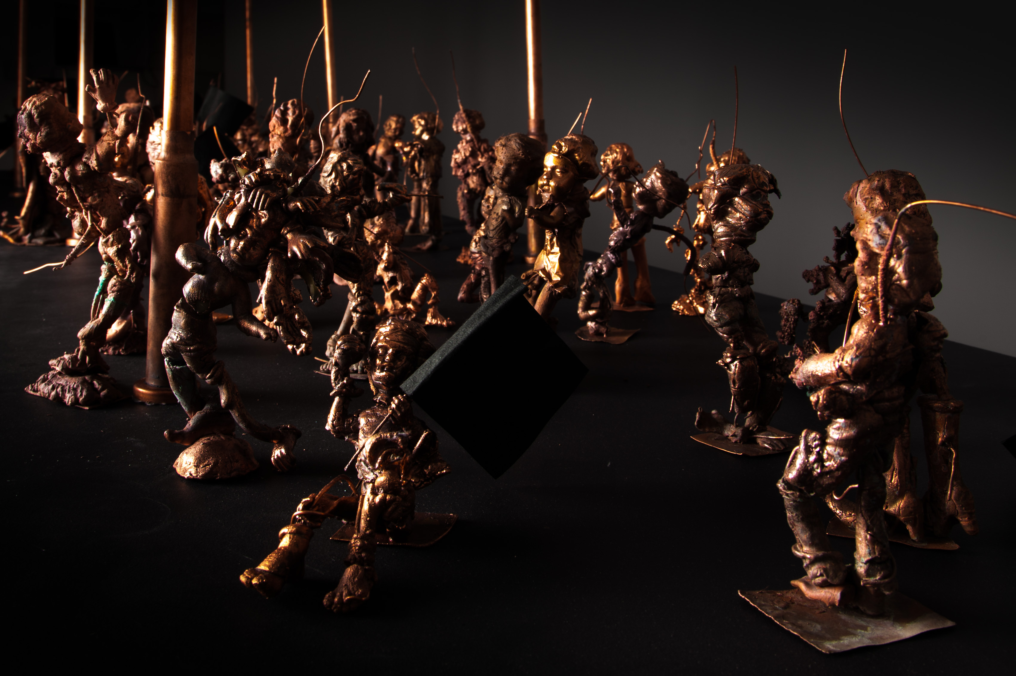 Bitter Pills, 2023 – beeswax and copper, electronic elements