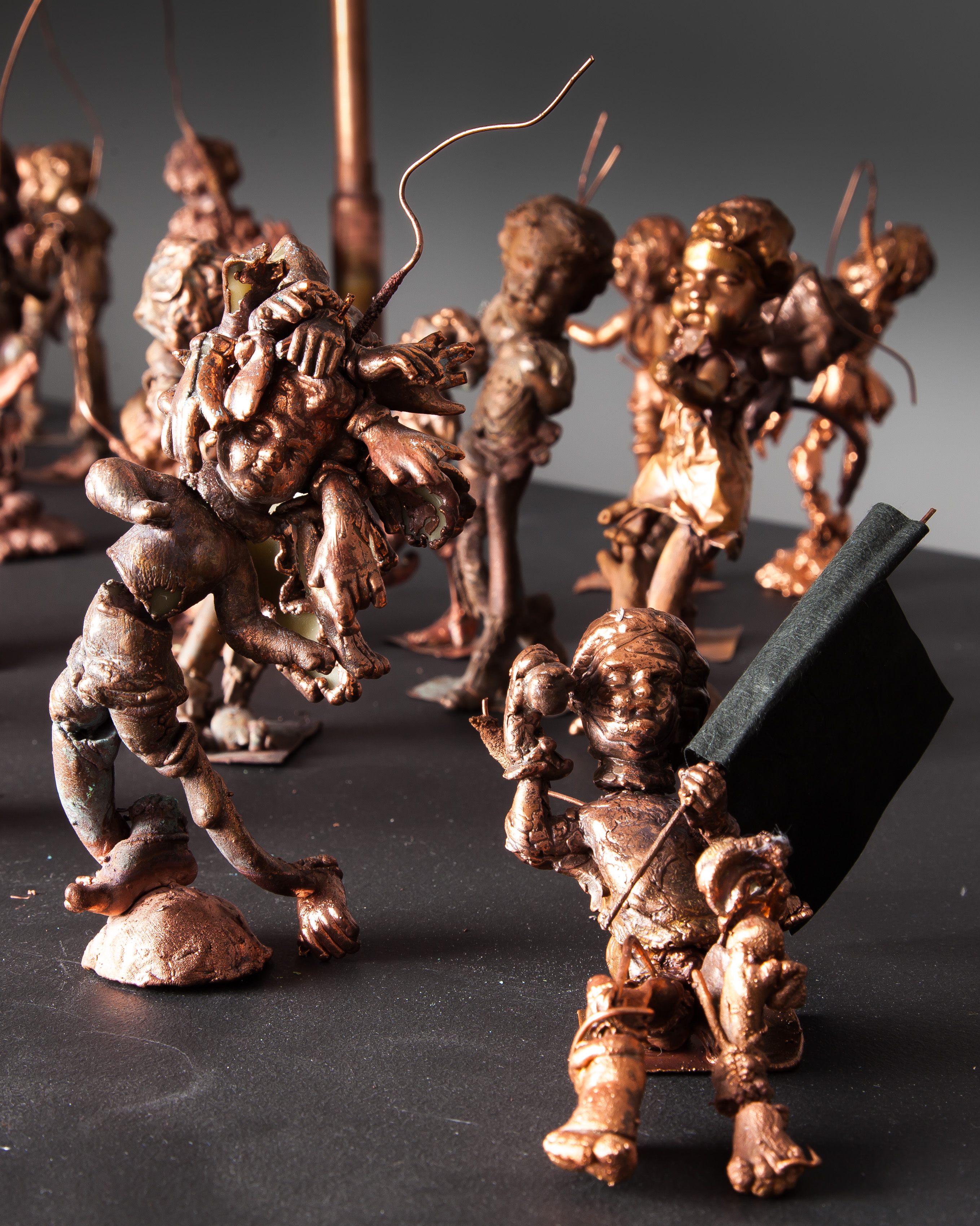 Bitter Pills, 2023 – beeswax and copper, electronic elements